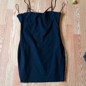 Grey lab black dress